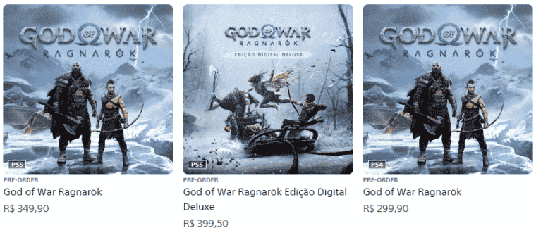 God of War Ragnarok: preços no Brasil